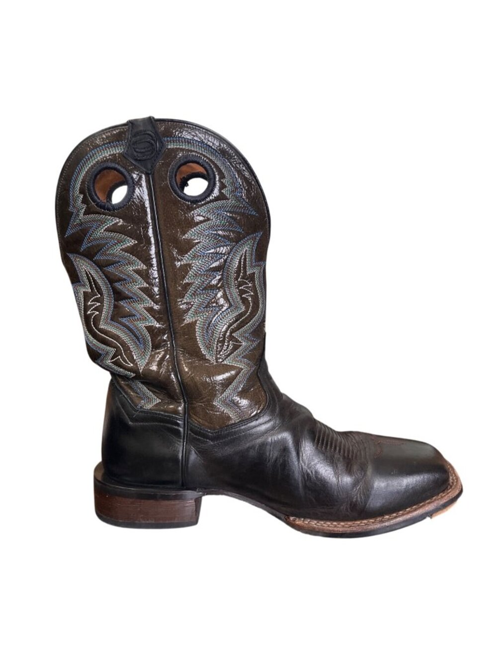 Dan Post Men Size 11EW Duece Cowboy Boots Brown Black Square Toe Western DP4558 - Picture 7 of 10
